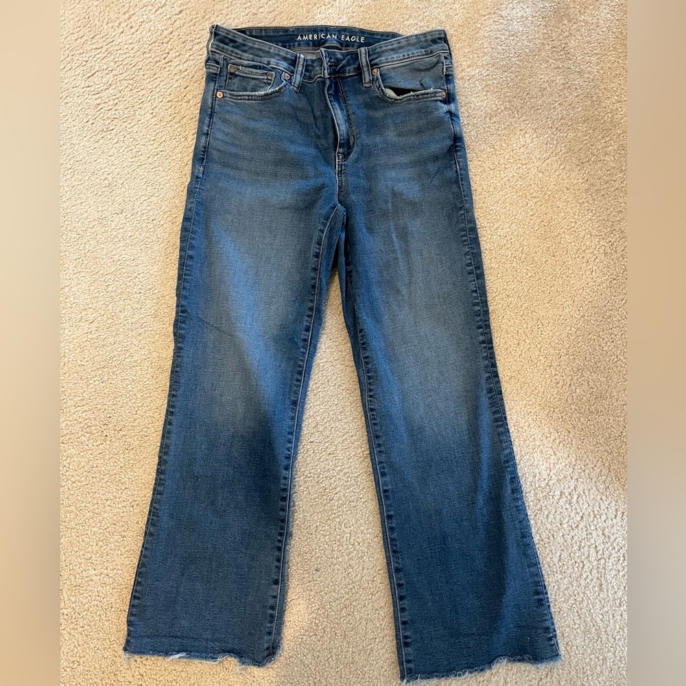 American Eagle Outfitters Women's High Rise Kick Boot Crop